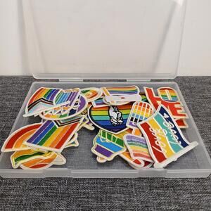 Lot 27 LGBTQIA+ Pride Iron On Sew On Patches Rainbow Flags Hearts Love Craft Set